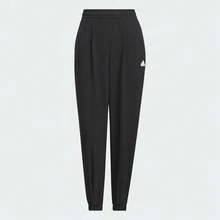 Adidas 阿迪达斯女士梭织七分裤，宽松直筒运动裤，高腰休闲裤，春季通勤百搭单品 - 黑色 - 查看 4
