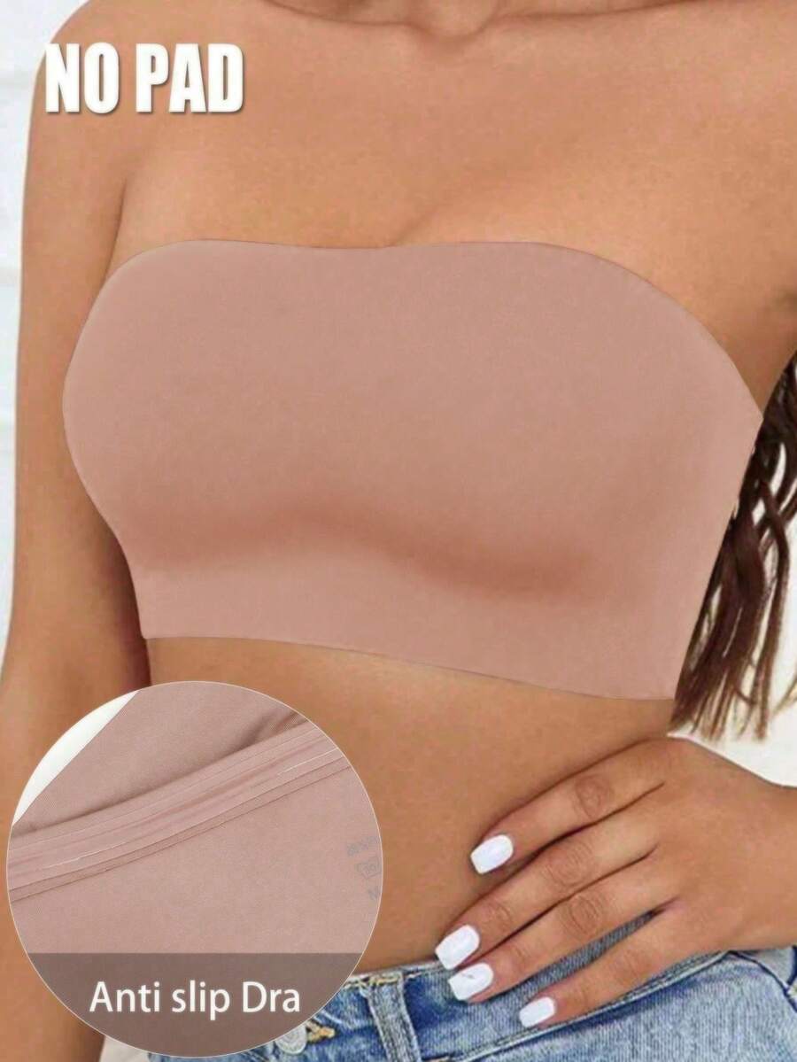 Áo ngực không dây mùa hè cho nữ, áo ống, áo lót bralette, bộ đồ lót, áo quây, áo hở lưng, áo tank top. - Hồng - Xem 1