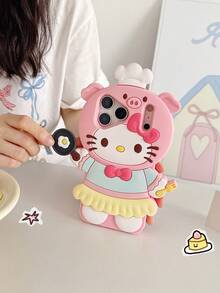 Sanrio 3D Cute Cartoon Chef KT Cat 17 Pro Max Phone Case, 14 Silicone Full Body Shockproof Anti-Fingerprint Large Hole 14 Pro 15 Pro Soft Shell 12 Pro Max Dirt-Resistant - Multicolor - View 6