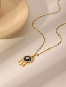 1 chiếc dây chuyền mặt dây chuyền hình phượng hoàng, mặt trời, mắt ác, cá và hoa dành cho nữ, làm bằng thép không gỉ 316L, quà tặng trang sức thời trang. - Vàng - Xem 12