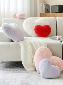 1 Stück weiches rosa herzförmiges Plüschkissen, maschinenwaschbar aus Polyesterfaser, geeignet für Innen-/Außendekor, ideales Valentinstags-Geschenk, unisex, Büromöbel-Accessoire, Kissen, Sitzkissen, Büroartikel für Damen, Valentinstags-Geschenk, Bürodekoration, Raumdekoration, Heimdekoration, Lehrerbedarf - Verschiedenfarbig - Übersicht 3