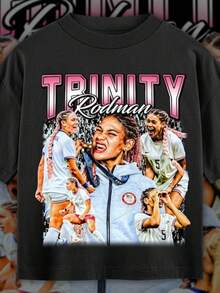 Trinity Rodman Retro Vintage 90s Graphic T-Shirt, USA Women's, Soccer T-Shirt, Vintage Bootleg Soccer T, Soccer Fan USWNT, 4th Of July Gift - màu đen - Xem 8