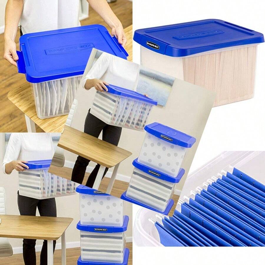 Heavy Duty Plastic File Storage Box With Hanging Rails Letter/Legal 1 Pack 0086205 - Clear - View 1