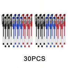 6-15pcs/Set European Standard Neutral Carbon Office Signature Pens, 0.5mm Bullet Tip, Red, Blue, Black, Student Stationery, Back To School Season - Multicolor - View 11