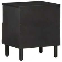 vidaXL Tables de chevet 2 pcs noir 40x33x46 cm bois de manguier solide - Noir - Voir 6