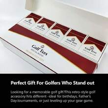 Premium Bamboo Golf Tees | 83mm (3.25") Wooden Tees | Golf Gifts For Men | Vintage-Style Tee Case Golf Accessories For Men | Funny Golf Accessory For Golfers,39351700 - White - View 6