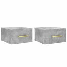 vidaXL Tables de chevet murales 2 pcs gris béton 35x35x20 cm - Gris - Voir 2
