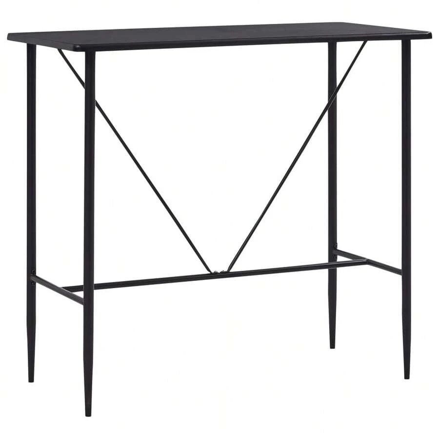 vidaXL Tavolo da Bar Noir 120x60x110 cm in MDF - nero - Visualizzare 1