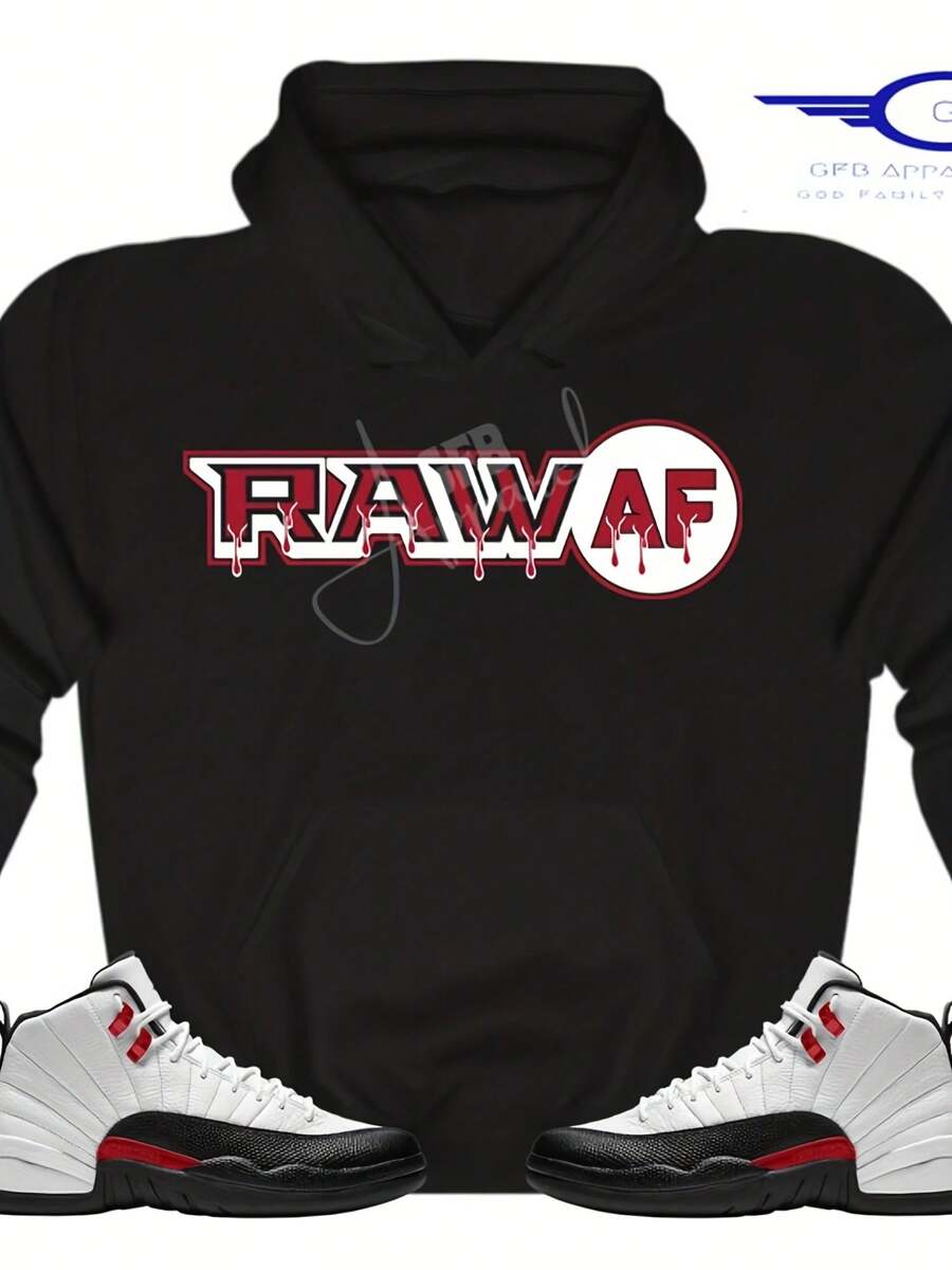 Raw AF Hoodie To Match R 12 Red Taxi,  12 Red Taxi Hoodie, Red Taxi 12s Sneaker Hoodie - 款式23 - 查看 1