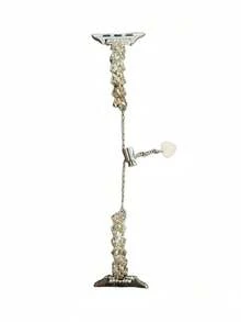 全新表带，兼容 4/5/6/7/8/SE，新款手镯式表带，女士银色手镯式表带，采用钻石花朵设计，搭配螺旋金属表带，兼容 38/40/41/42/44/45/46/49毫米表带，兼容 Ultra/SE/1/2/3/4/5/6/7/8/9/10系列，时尚优雅，适合日常、休闲、商务场合。