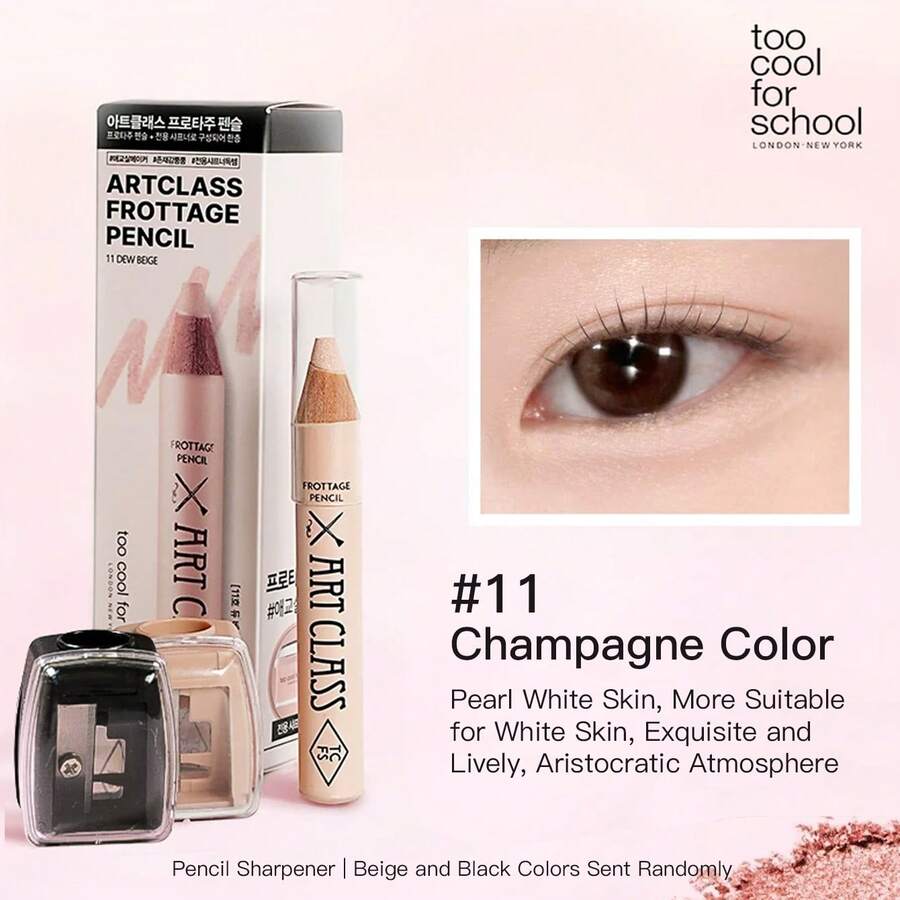 Too Cool For School Silkworm Pen, Multifunctional 2-In-1, Champagne Color, 1.1g - Champagne - View 1