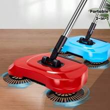 1 Set, 3-In-1 Multifunctional Manual Push Sweeper, Non-Electric Vacuum, Lazy Hand Push Broom And Mop, Debris, Pet Hair, And Dust Removal, Dry & Wet Use For Hardwood Tile Cleaning Tools - Multicolor - View 9