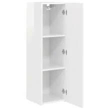 vidaXL Mural de TV Meuble Mural de montagem branco brilhante 30 x 31 x 100 cm - Branco - Ver 5