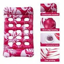 1pc Printed Inflatable Lounger Hammock, Inflatable Floating Mat, Pool Float, Beach Essential Accessory - One Size - View 7