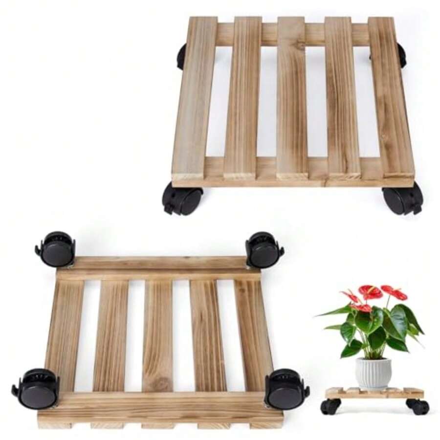 CYPNNUBILY Base para Macetas con Ruedas Cuadrado Base para Maceta de Planta Durable Maceta con Base Bases MóViles para Plantas 2 Piezas 30x30x8cmFashion - 225409494 - Ver 1