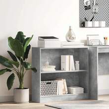 vidaXL Bücherregal, Betongrau, 80x24x75 cm, Holzwerkstoff - Grau - Übersicht 1