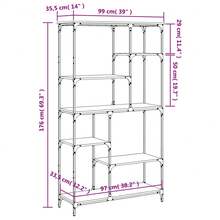 vidaXL Bibliothèque chêne sonoma 99x35.5x176 cm made of engineering technology - Castano - Visualizzare 9