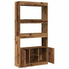 vidaXL Buffet haut vieux bois 92x33x180 cm bois d'ingénierie - Castano - Visualizzare 8