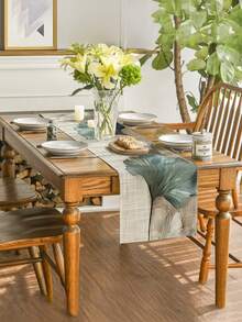 1 pieza Elegante Tapete de Mesa con Estampado Texturizado de Hoja de Ginkgo. Tapete de Mesa Estampado. Decoración del Hogar, Decoración Navideña, Regalo, Mantel Rectangular, Decoración de Mesa de Comedor, Decoración de Superficie, Tapete de Mesa de Gran Tamaño, Repisa de Chimenea, Decoración de Marco de Puerta y Ventana, Material Tipo Lino. Adecuado para Reuniones en el Hogar, Interior, Exterior, Entrada, Mesa de Café, Sala de Estar, Cocina Comedor. Lavable a Máquina. - Verde - Ver 15