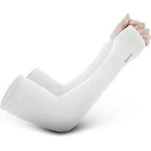 Mangas de brazo refrescantes con protección solar GOUNOD y orificios para los pulgares - Jardinería, deportes al aire libre, entrenamientos, mangas de brazo con protección solar - 1 par blanco - Ver 7