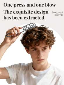 1 Textured Comb, A Volumizing Wide-Tooth Textured Hair Styling Comb, A Volumizing Wide-Tooth Curling Comb, A Volumizing Curling Comb, To Create Voluminous Curls And Part Your Bangs, A Unisex Styling Tool To Prevent Frizz.