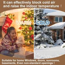 Adjustable Window Insulation Kit For Winter Heavy Duty Plastic Insulated Window Cover Sealer Reusable Clear Thicken Insulation Wrap Transparent Film With Hook And Loop Tape For Winterizing 48'' X 63'' - 48''x63'' - Xem 8
