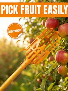 1个塑料高空采摘工具，配有轻质塑料制成的笼状网袋。用于从高处/树枝上采摘水果/户外采摘水果。操作轻松省力，易于瞄准。是一款户外园艺采摘工具。 - 黃色 - 查看 4