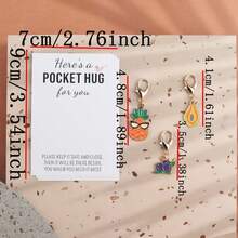 5pcs Fruit Keychain Set, Comes With Pocket Hugging Cards, Suitable For Bag Decoration, Lucky Gift, Birthday Gift, Party Favor, Animal Party Keychain. Suitable For Gifting To Family, Friends, Fruit Lovers, Guests - Multicolor - View 3