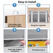 Hanging Behind Door Organizer, Organizer Box, Hanging Closet Storage Organizer, 5 Tier Hanging Behind Door Organizer With 10 Large Capacity Pockets, Anti-Tilt, Suitable For Bedroom, Bathroom, Pantry, New Year Gift, Holiday Gift-Gray (2-Pack) - 灰色(2pcs) - 查看 5