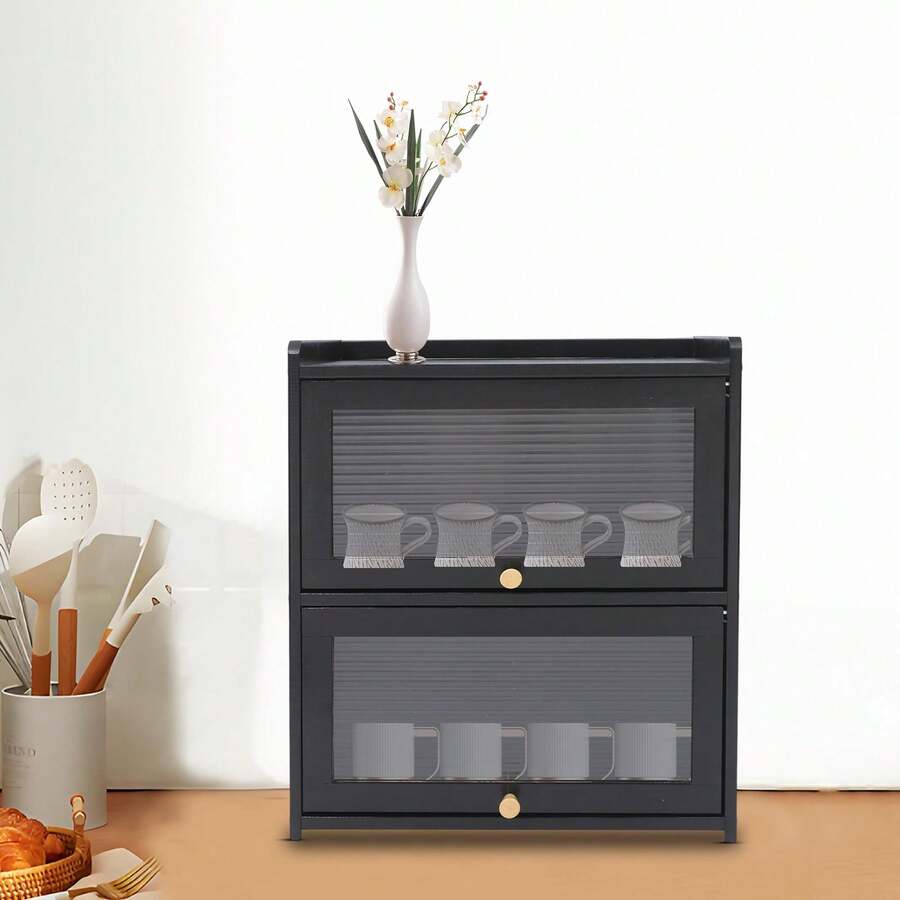 YUNRUX Storage Cabinets - Black - View 1