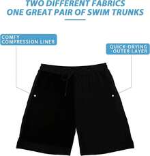 Mens Swim Trunks With Compression Liner 5 Inch Inseam Quick Dry Swim Shorts Mens Swimsuit Board Shorts With PocketsA Valentine's Day 4BGJ - Pink Tree - View 6