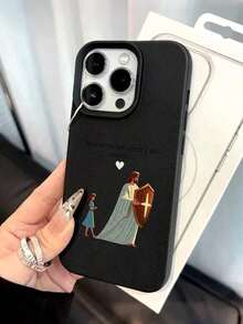 Catholic Faux Leather Phone Case For IPhone,Jesus Is Your Shield Pattern With Soft TPU Shockproof Creative Unique For IPhone 17 16 15 14 13 Pro Max Plus Air Aesthetic Cover  In Orange,Baby Blue,Cases Pink Perfect Gift Idea - 1PC - 查看 7