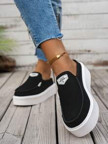 Women's Slip-On Mule Shoes, New Thick Sole Backless Loafers, Fashion For Petite - Black - View 4