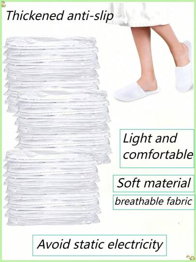 5/10/15/20双装一次性拖鞋，柔软舒适，防滑鞋底，适合酒店、居家和旅行 - 透气加厚鞋垫