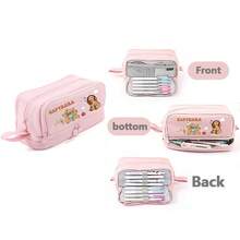 Capybara Cute 6pcs Click Pens - Black Ink, Plastic, No Feathers, Stocking Filler, Notebook Accessories|Playful Design|Plastic Pens,Large-Capacity Multi-Layer Pencil Case,Back To School Supplies Essentials Office Supplies Valentine's Day Gifts - Multicolor - View 6