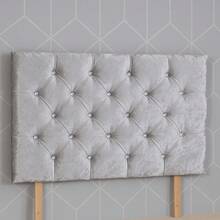 Crush Velvet 3ft Single Headboard Chesterfield 26inch - Silver Crushed Velvet - View 8