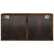 vidaXL Armadio a parete con ante e vetro chêne fumé 68,5x37x35 cm - Castano - Visualizzare 6