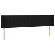 vidaXL Tête de lit con orejas negras de tejido 163x16x78/88 cm - Negro - Ver 2