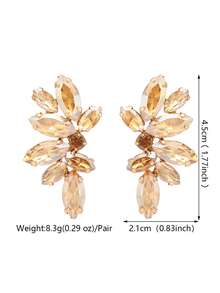 1pair Copper Claw Design Sparkling & Luxurious Earrings - Champagne - View 3
