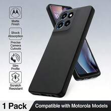 Integrated Black Shock-Proof Protective Case, Suitable For Series Phones. Water-Resistant, Shock-Proof, Scratch-Resistant. TPU Protective Case, Soft And Shock-Proof Black Phone Case, Shock-Proof, Provides Comprehensive Protection For The Lens. Fashionable And Exquisite, New Solid Color, Simple Style. Suitable For Moto G82, Moto G72, Moto G60, Moto G52, Moto G41 - Black - View 1