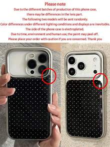 时尚可爱波点纯色亮面软壳手机壳，适用于 17 Pro Max、17 Pro、16 Pro Max、15、14 Plus、13、12、11 Pro Max、17 Air，高品质镀银防摔后盖，女士礼物 - 黑色 - 查看 7