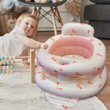 Inflatable Seat For Babies 3-36 Months, With Guardrail And Built-In Air Pump, Inflatable Floor Seat With Backrest, Inflatable Sit-To-Stand Chair For Home Use, Foldable Baby Seat - Bath And Play Seat, Portable Cushion, PVC Floor Seat, For Sitting Training