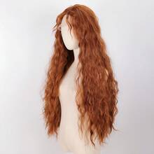 Reddish-Brown Wig, Middle Part T-Part Lace Front Synthetic Wig, 1-Meter Long Hair Wig, Noble Princess Wig, Costume Wig. - Rust Brown - View 6