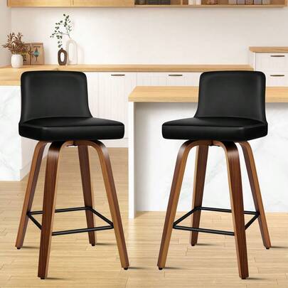  ALFORDSON 2x Swivel Bar Stools Bailey Kitchen Wooden Dining Chair