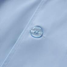 Light Blue Women's Peter Pan Collar Button-Front Short Sleeve Nurse Uniform Set, Adjustable Waist, Comfortable And Durable, Suitable For Hospitals, Clinics, Nursing Centers, Dental Clinics, Etc., Nurse's Day - Baby Blue - View 8