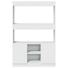 vidaXL Buffet haut blanc 92x33x140 cm bois d'ingénierie - Blanc - Voir 5