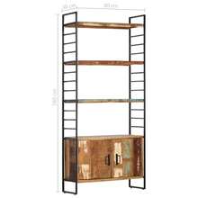 vidaXL Bibliothèque 4 niveaux 80x30x180 cm Bois solide de récupération - Tabac - Voir 9