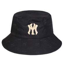 1pc Men's Reversible Solid & Letter Print Black Bucket Hat, Versatile Sun Protection Hat Suitable For Spring/Summer Casual Wear - Black - View 1