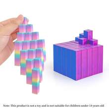3D打印模块化艺术减压立方体 - 专注力训练辅助工具及雕塑，渐变色或纯色可选（适合青少年），14岁以上人群适用的疗愈性拼搭玩具 - 彩色 - 查看 1