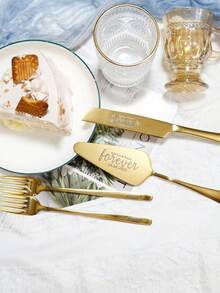 2件套定制不锈钢蛋糕刀套装，可刻字，适用于婚礼、生日、周年纪念、毕业典礼、单身派对、婚礼回礼等场合，多功能，春季系列，精致美学 - 彩色 - 查看 7